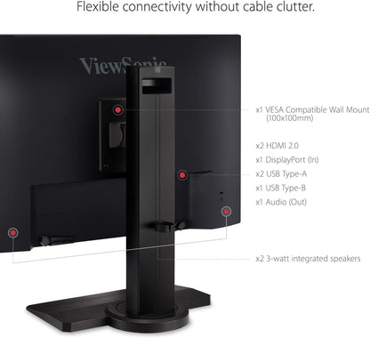 XG2431 24 Inch 1080P Gaming Monitor with 240Hz, 0.5Ms, Freesync Premium, NVIDIA G-Sync Compatible, Advanced Ergonomics, Eye Care, HDR400
